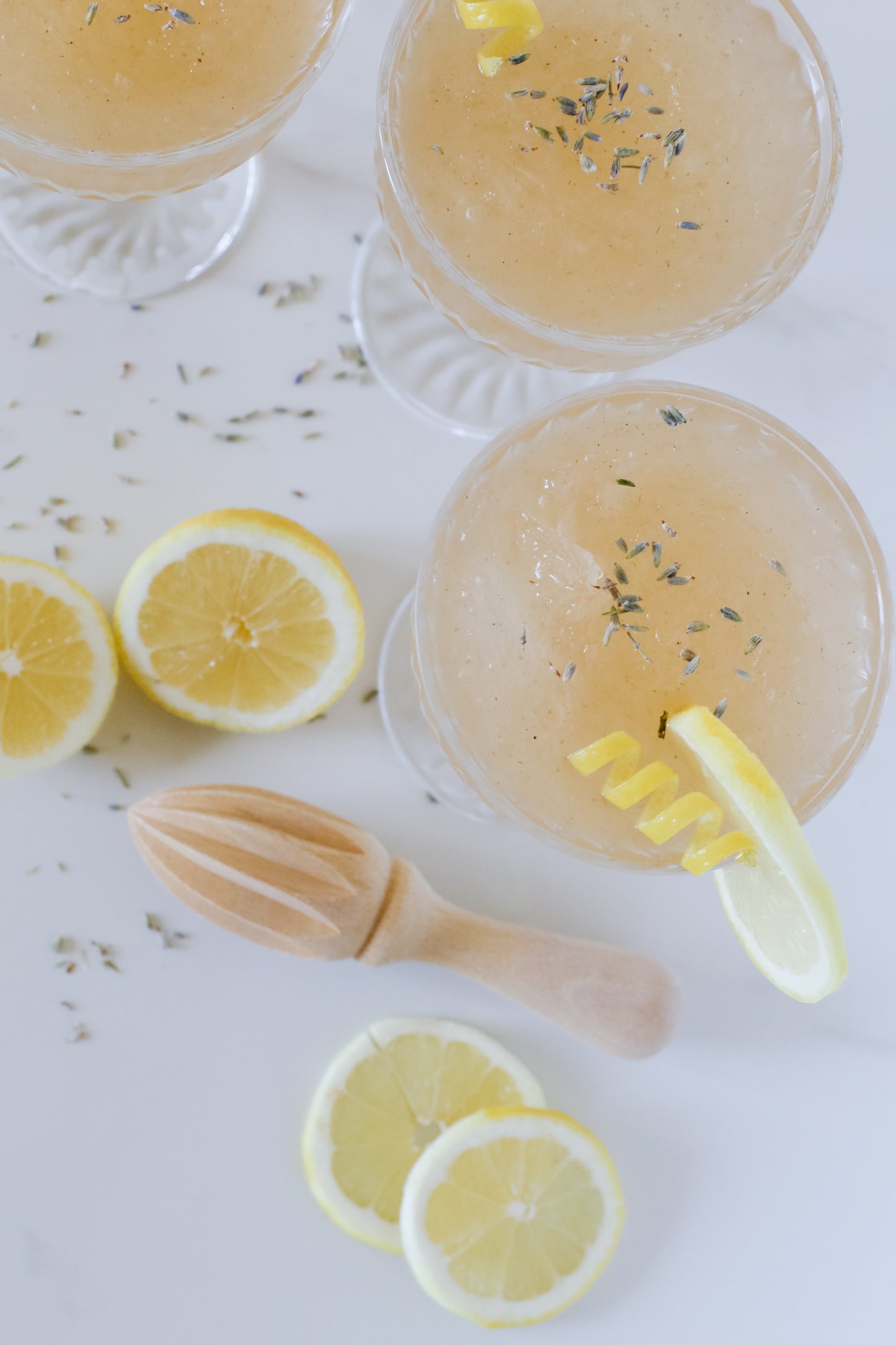 Lush Lavender Lemon Slushie, featuring a refreshing blend of lavender and lemon for a delightful frozen drink experience.