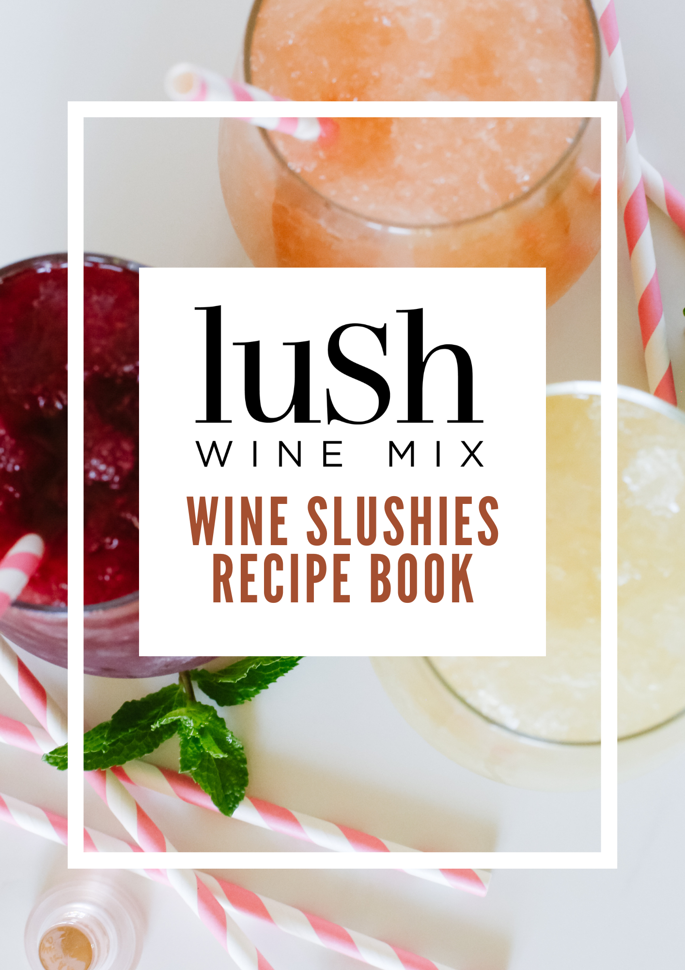 Lush Wine Slushies Recipe Book, filled with delicious frozen drink recipes for creating wine slushies and cocktails.