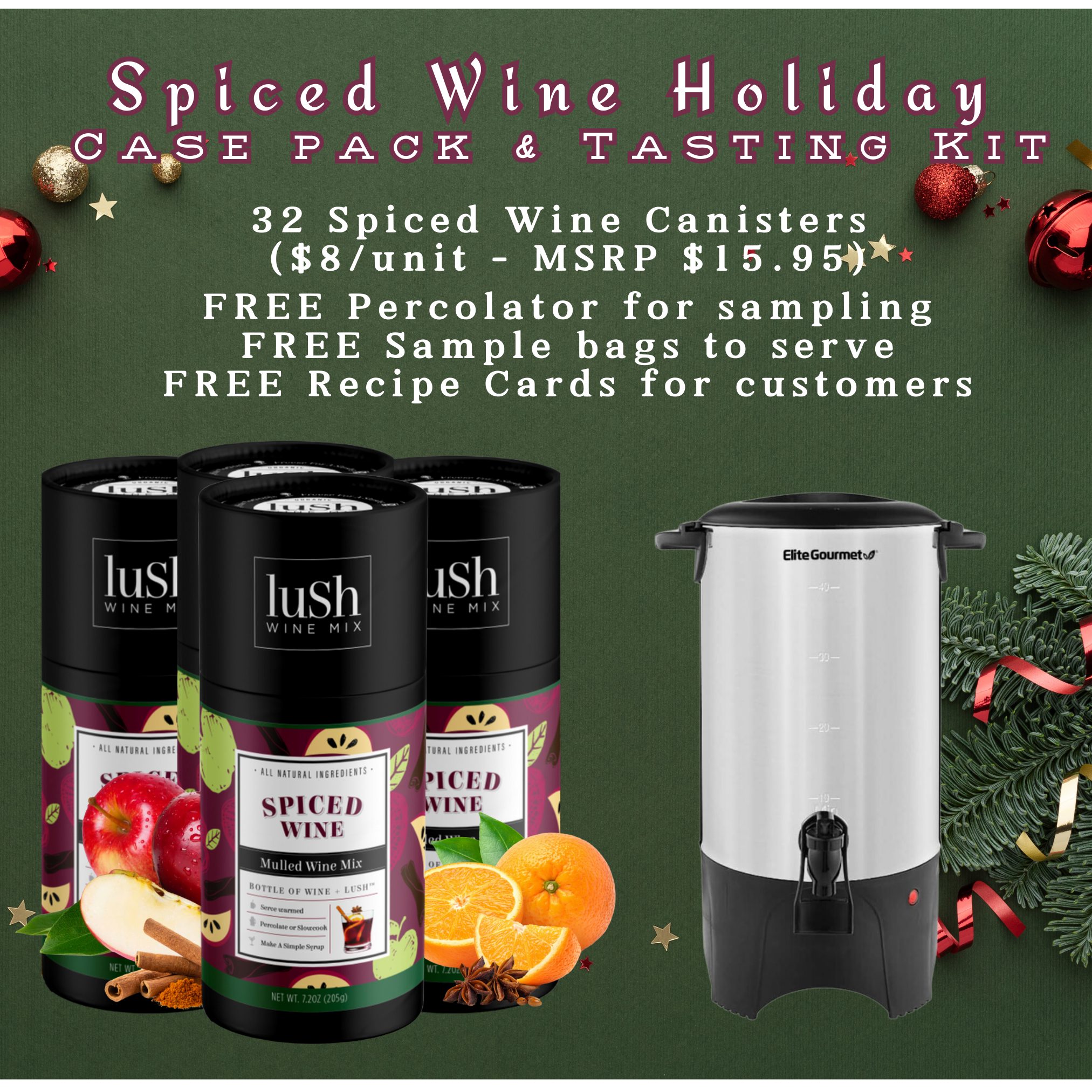 Lush Spiced Wine Serving Kit, perfect for retail display on Faire, featuring everything needed to serve spiced wine slushies.






