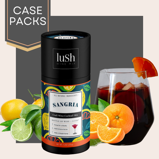 Case pack of Lush Sangria Mix, perfect for making refreshing frozen sangria slushies.






