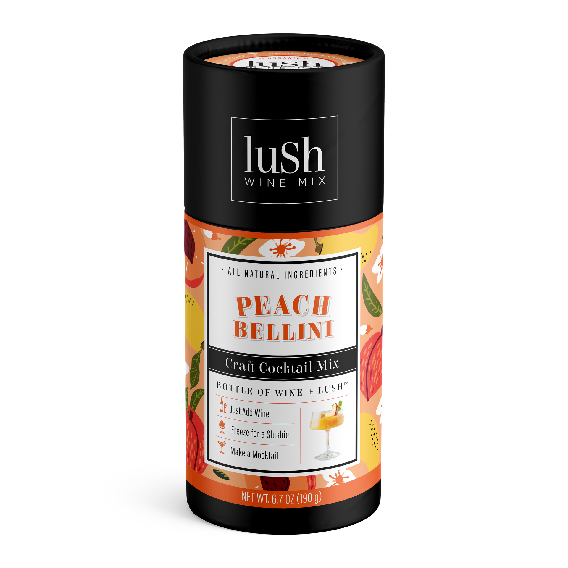 Peach Bellini - Makes 8+ Organic Wine Slushies – Lush Wine Mix