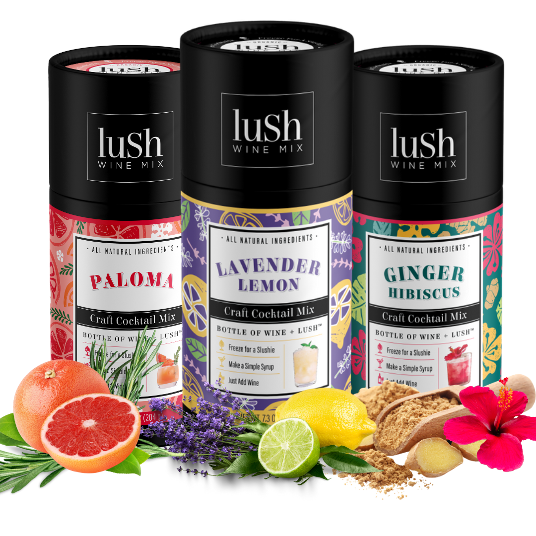 Spring Floral 3-Pack - Each Makes 8+ Organic Cocktails & Mocktails Lush Wine Mix: Organic Wine Slushies & Cocktail Mixers Spring Floral 3-Pack - Each Makes 8+ Organic Cocktails & Mocktails Lush Wine Mix: Organic Wine Slushies & Cocktail Mixers